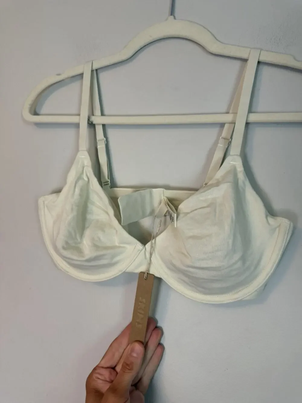 Skims Cotton Jersey T-shirt Bra bone 34DD NWT